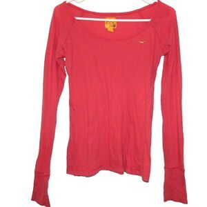 HCO SURF COMPANY women's junior's medium vintage semi-sheer pink long sleeve